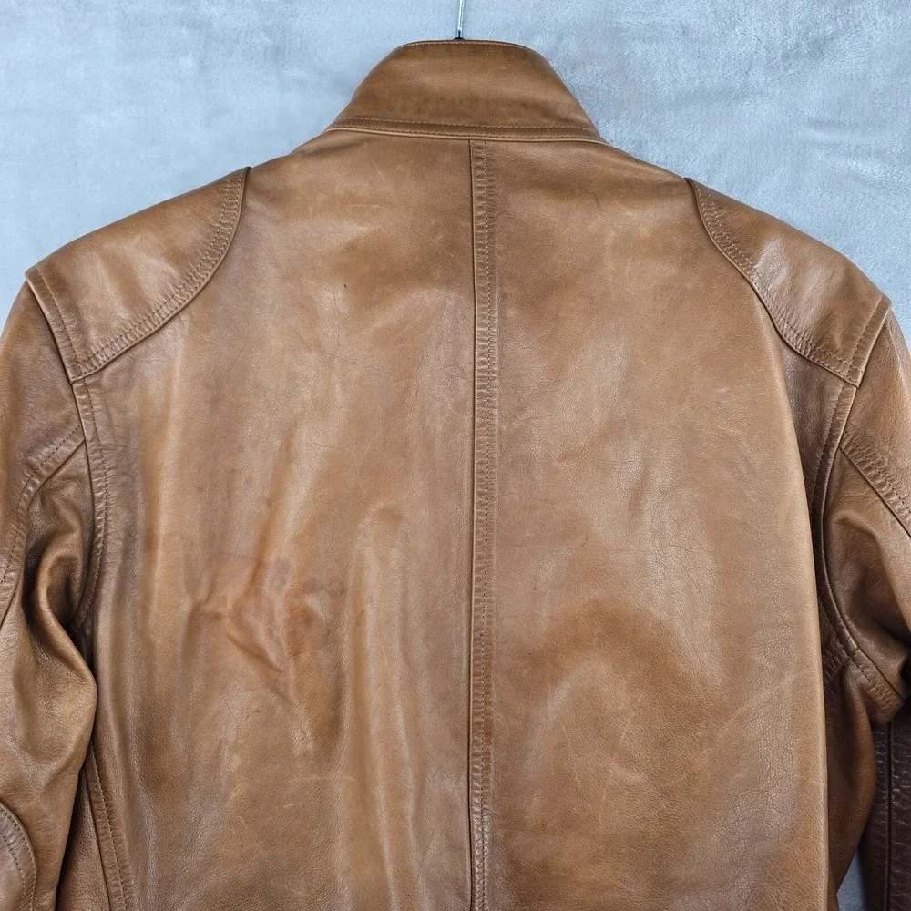 Polo Ralph Lauren‎ SOUTHBURY MENS BROWN CALF LEATHER MOTORCYCLE JACKET Medium - Picture 16 of 16